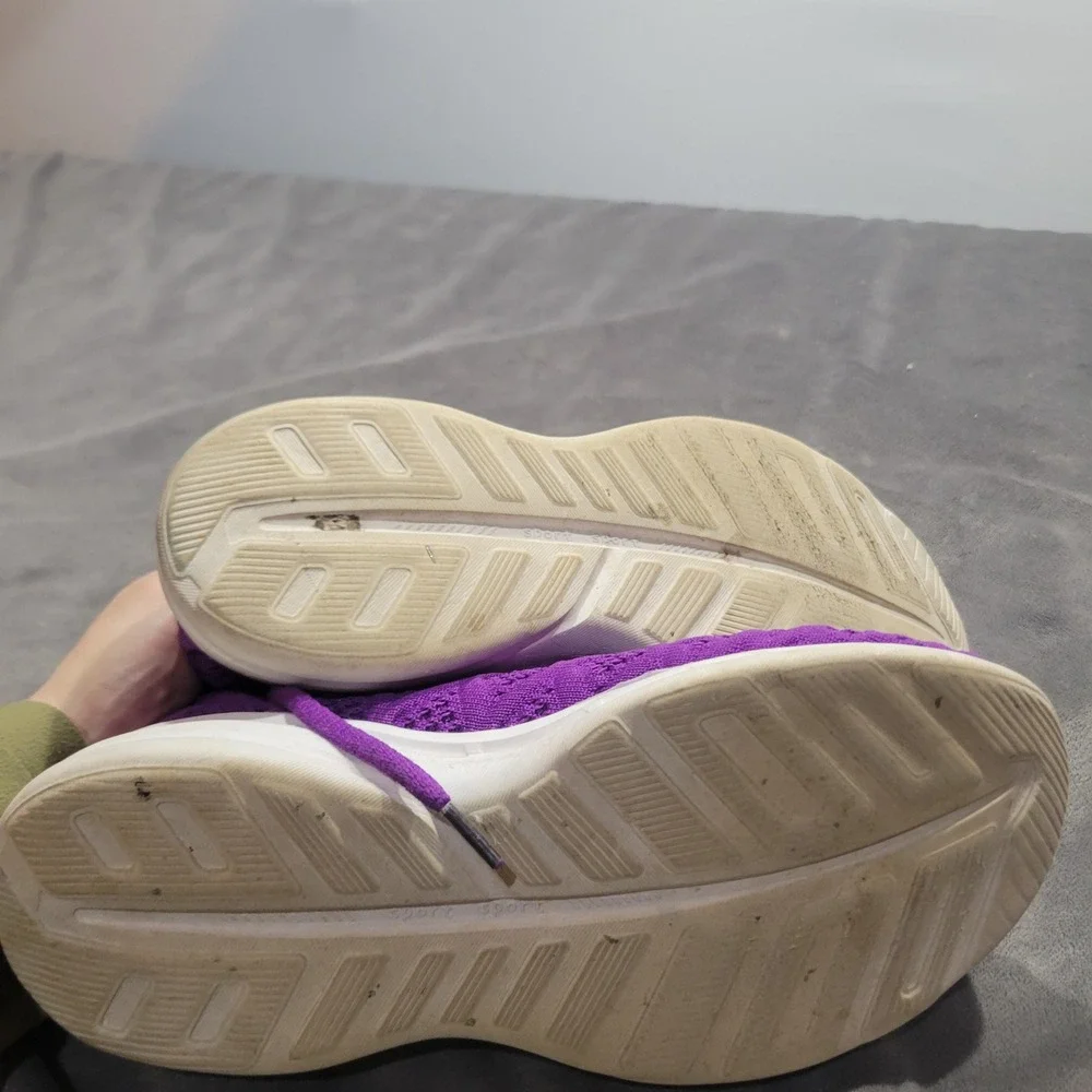 Purple Knit Athletic Sneakers Lace Up Lightweight Breathable Running Shoes‎